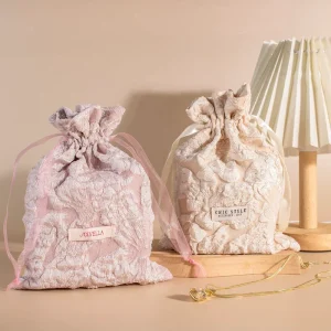 High Quality Handmade Textured Woven Organic Cotton Drawstring Jewelry Pouch Bag
