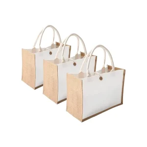 High Quality Natural Jute Bag with Simple Design Environmentally Friendly Shopping Tote Bag Large Capacity Single Shoulder Bag