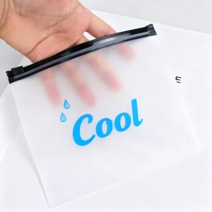 High Quality PE Plastic Bags T Shirt Clothes Custom LOGO Waterproof Zipper Bag Frosted Zip Lock Self Sealing Packaging Garment