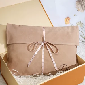 High Quality Velvet Hair Extension Clothing Underwear Pouch With Ribbon Personalized Velvet Envelope Storage Gift Bag