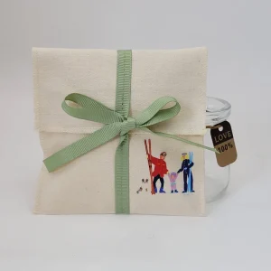 High quality Soft Custom Organic Cotton Envelope Packaging Dust Bag Recyclable Pouch with Flap & Ribbon for Glasses & Earrings