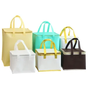 Insulated Food Delivery Bags Non Woven Aluminum Foil Insulated Grocery Shopping Bag With Zipper