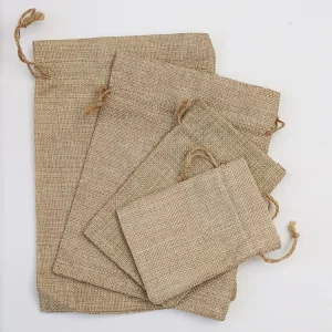 Jute Burlap Drawstrings Gift Bag Jute Hessian Linen Pouches Sacks for Wedding Jewelry Party Favors