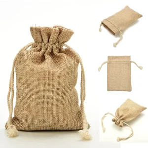 Jute Eco Friendly Customizable Drawstring Burlap Pouch Coffee Home Decorations Dust Gift Packaging Bags