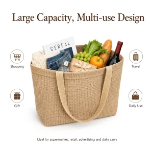 Jute Tote Bag Custom Eco Friendly Reusable Burlap Linen Packaging Bag for Wedding Activity Event