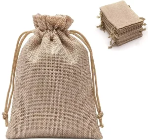 Lady Style Jute Drawstring Bag with Customizable Logo Environmentally Friendly for Jewelry Packaging Cases