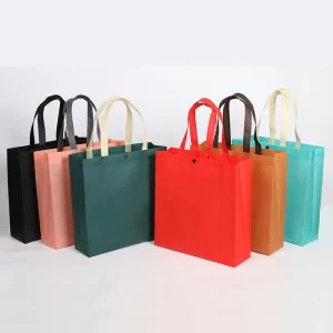 Laminated Non Woven Grocery Bag Large Capacity Ultrasonically Bonded Reusable Button Boutique Packaging Shopping Bags
