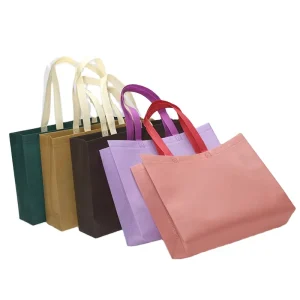 Laminated Non Woven Grocery Bag Large Capacity Ultrasonically Bonded Reusable Button Boutique Packaging Shopping Bags