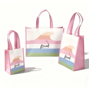 Lamination Non Woven Bags Custom Printed Cute Pattern Multi Size Reusable Gift Shopping Tote Bag Laminated Packaging Bags