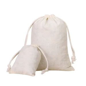 Large-Capacity Cotton Fine Canvas Storage Bag Drawstring Customizable Logo Screen Printing Recyclable Gift Craft Daily Sundries