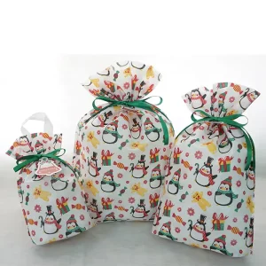 Large Custom Logo Reusable Waterproof Nonwoven Cloth Gift Bags With Drawstring Handles And Offset Printing For Gift & Craft Use