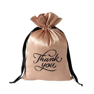 Large Size Custom Logo Silk Cosmetics & Jewelry Pouches Satin Christmas Gift Bags for Textile Packaging