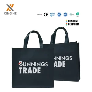 Lightweight Non Woven Reusable Tote Bag with Custom Branding Letter Pattern Eco Friendly Design for Retail Distribution