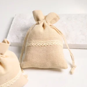 LionWrapack Jute Drawstring Pouch Natural Jute Jewelry Gift Packaging Bag