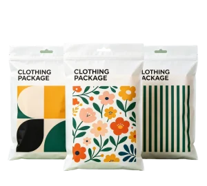 Low MOQ Custom Print Recyclable Frosted Zipper Bags with Air Hole Plastic Bags Waterproof for Clothing Packaging Bags