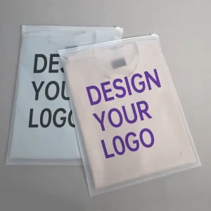 Luxury Clothing Brand CPE PE Zipper Bag Custom Logo Printing Clothing Packaging Zipper Bag Plastic Frosted Garment Zipper Bags