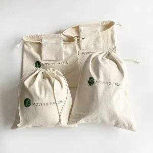 Luxury Custom White Cotton Drawstring Folding Rope Recyclable Dust Proof Pouch Bag Cover for Shoes Clothing