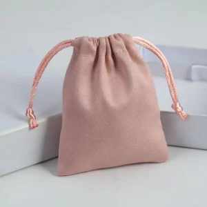 Luxury Delicate Soft Velvet Jewelry Bag Custom Drawstring Dustproof Gift Cosmetic Bag Cotton Bags