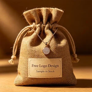 Luxury Jute Jewelry Pouch Custom Logo Drawstring Linen Gift Bag Upscale Small Drawstring Pouch for Earring Ring