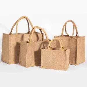 Luxury Organic Jute Favor Bags Custom Printed Natural Burlap Pouches with Ribbon for Wedding Ceremonies Receptions