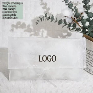 Luxury Organza Gift Box Packaging Cover Bag With Custom Logo Organza Clothing Scarf Packing Envelope Pouch