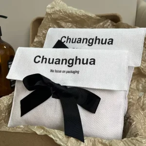 Luxury Textile Packaging White Jute Envelope Bag Satin Fabric Luxury Packing Bags Gift Packaging Bag Cloth