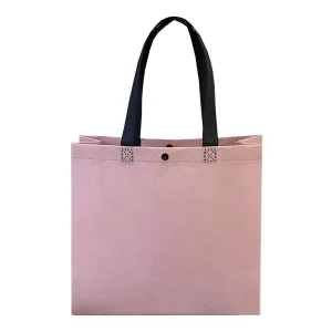 Minimalist Custom Printed Blank Non-Woven Tote Bag with Button Reusable Boutique Packaging Bag for Retail Shop