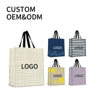 Multi Pattern Printed Laminated Non Woven Shopping Bag Custom Logo Reusable Tote Bag for Retail Clothing Grocery Gift Packaging