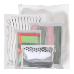 Multi Size Frosted Clothing Zipper Packaging Bag Suitable for T Shirt Frosted Zipper Clothing Packaging Bag