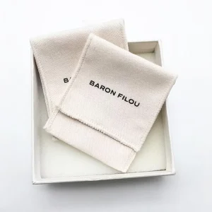 Natural Cotton Envelope Bags 7x7cm 10x10cm 15x10cm Custom Logo Gift Dust Sack Jewelry Packaging Pouches