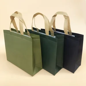 New Solid Color Laminated Non woven Fabric Hand Shopping Bag Clothing Store Packaging Bag Custom LOGO