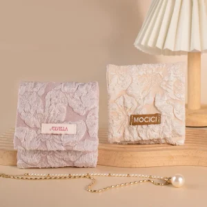 New Style Handmade Textured Woven Organic Cotton Envelop Mini Jewelry Packaging Bag