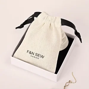 No MOQ White Cotton Drawstring Pouch With Packaging Boxes for Small Business Jewelry Cotton Bags With Logo Drawstring Black