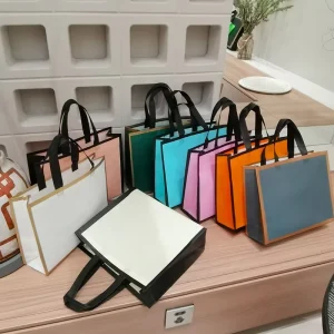 Non Woven Bags with logo Fabric Handle Shopping Bag Recyclable Clothing Packaging Bags Custom ODM OEM