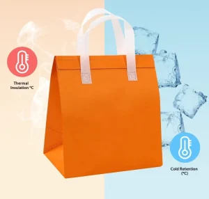 Non-Woven Fabric Insulated Disposable Beverage Packaging Bags with Custom Logo Graphic Design for Commercial Milk Tea Catering
