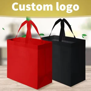 Non Woven Fabric Tote Bag Customizable Logo Custom Packaging Solid Color Gift Supermarket