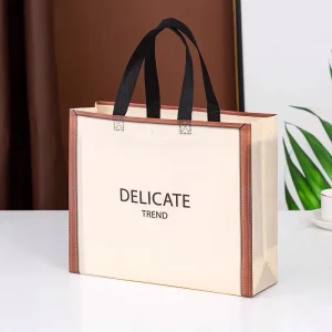 Non Woven Grocery Bag With Custom Printing logo Non Woven Fabric Shopping Bag With Handle Tote Packing Bag