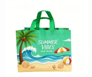 Non Woven Heat Transfer Tote Bags Handled Shoulder Closure Custom Logo Medium Size Shopping Packaging Tote Bag Handbags