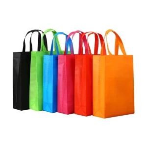 Non Woven Letter Women’s Clothing Packaging Handbag Double Handles Button Closure Customized Color Logo for Gift Wrapping