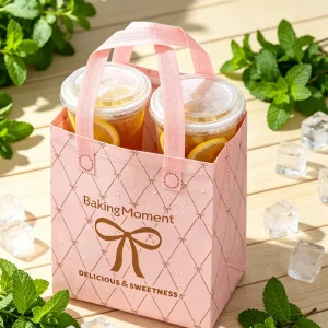 Non Woven Thermal Insulated Delivery Bag Cake Food Cooler Takeout Bag for Food Delivery Takeaway Service Order