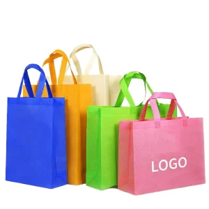 Non Woven Tote Shopping Bags Laminated Eco Friendly Packaging for Supermarket and Grocery Use Custom Logo Printed
