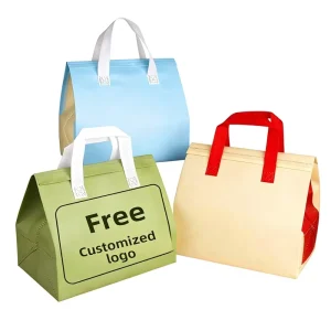Non woven Aluminum Foil Insulated Durable Heat Seal Silk Screen Printed Beverage Take Out Packaging Bag for Catering Portable