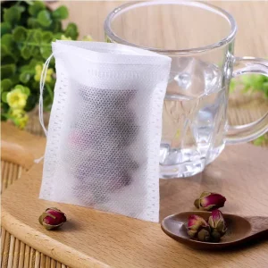 Non woven Bamboo Charcoal Packaging Bag Corn Fiber Reflexed Tea Bag 100 Pack 7*8 Cm Disposable Non Woven Tea Bag