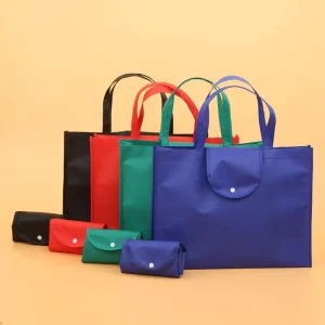 Non woven Eco friendly Gift Folding Reusable Packing Customized Tote Handle Packaging Fabric Bag