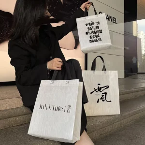Non woven Fabric Eco friendly Durable High end Hand held Shopping Bags Supermarket Exhibition Promotion Gift Packaging Custom