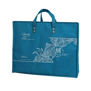 Non woven Fabric Foldable Customizable Packaging Storage Bag for Home Textile Clothing Quilt Organizer Hand held Zipper