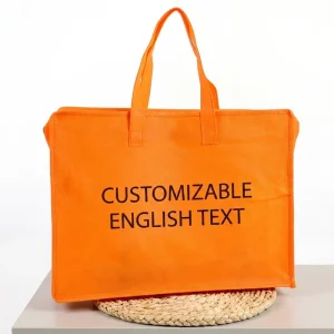 Nonwoven Shopping Bag Custom Logo Printed Reusable Zipper Top Aqueous Coating Non Woven Bag for Supermarket Exhibition Use