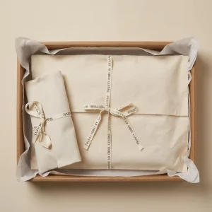 OEM Nature Organic Recyclable Simple Cotton Canvas Drawstring Envelope Bag Custom Logo Silk Screen Printed for Clothes