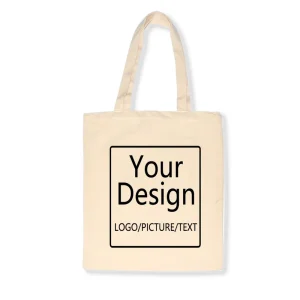 OEM Women’s Canvas Bag Support Customization Printed Logo DIY Canvas Shopping Shoulder Heavy Duty Tote Canvas Bag Blank