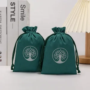 Organic Cotton Bag Custom Plain Gift Wrapping Drawstring Pouch Bag